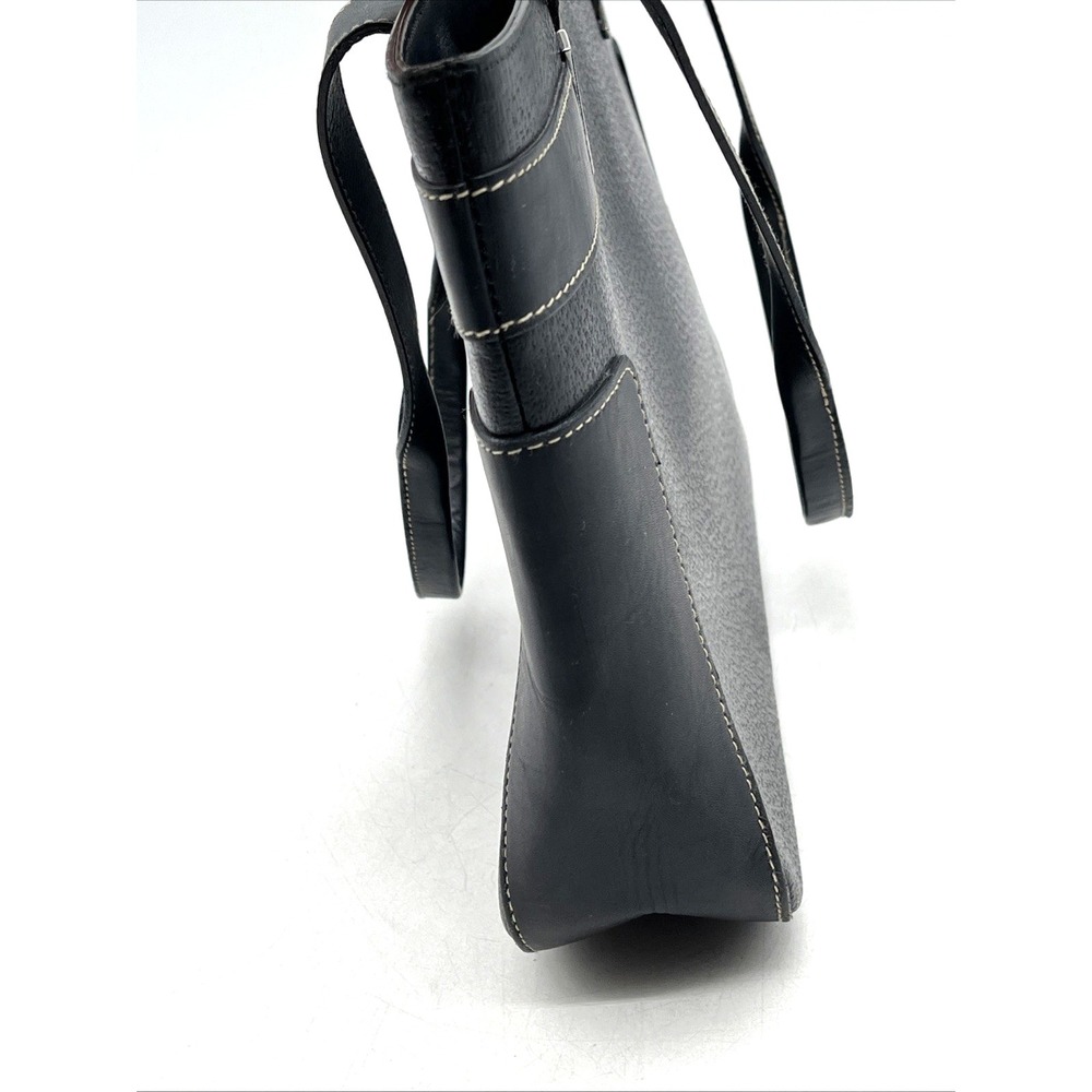 Authentic Gucci Pebbled Leather Tote Shoulder Bag Black GG Lining - Picture 12 of 16